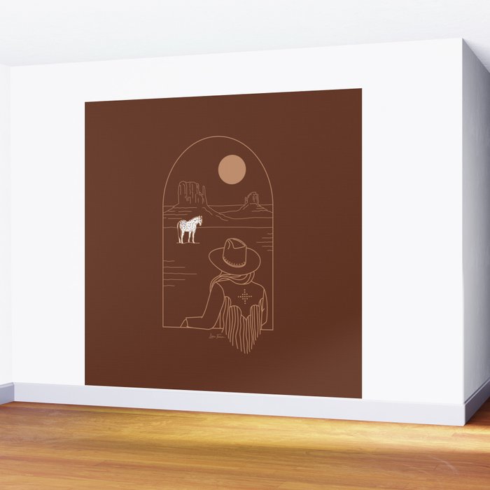 Lost Pony in Burnt Clay Wall Mural Gallery Image 2