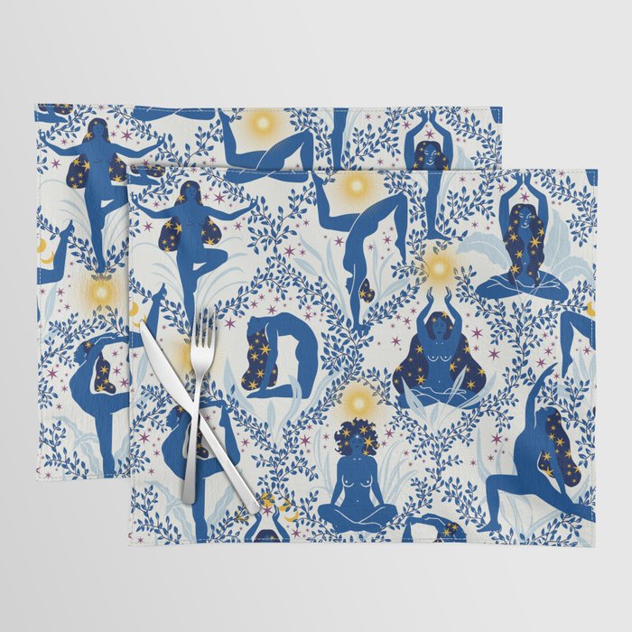 Feel the Cosmic Yoga blue Placemat Gallery Image 1