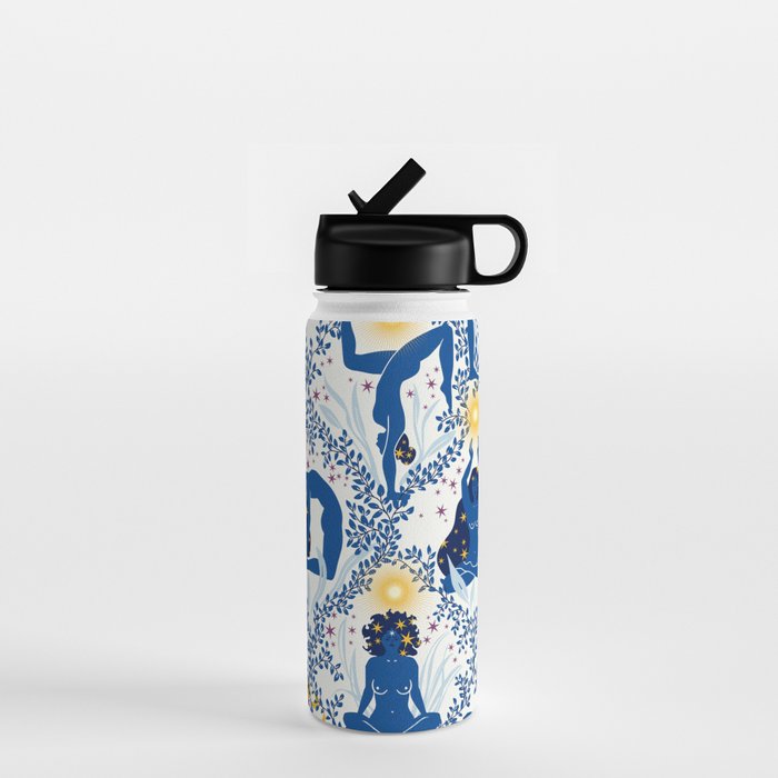 Feel the Cosmic Yoga blue Water Bottle Gallery Image 1