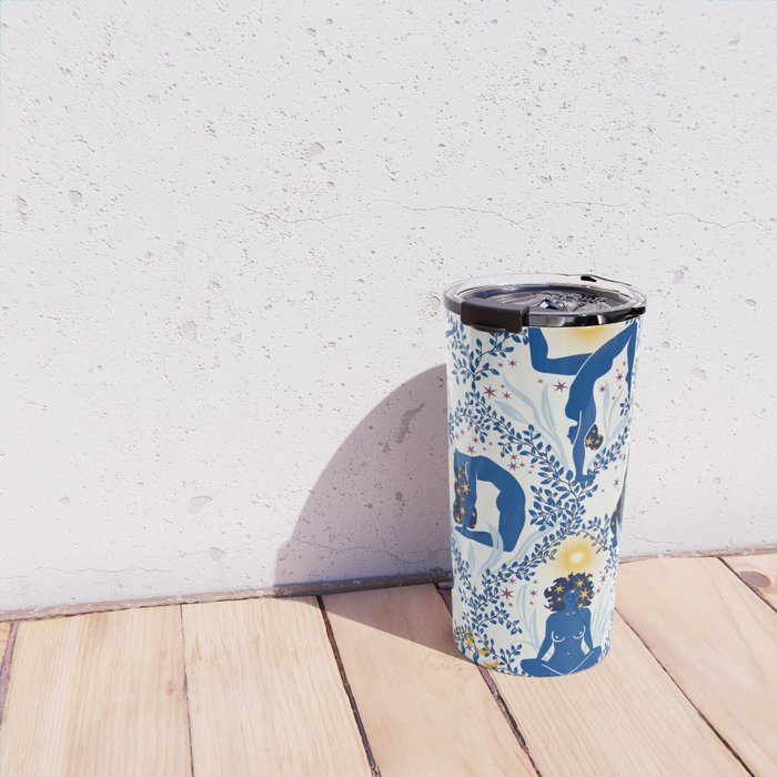 Feel the Cosmic Yoga blue Travel Mug Gallery Image 4