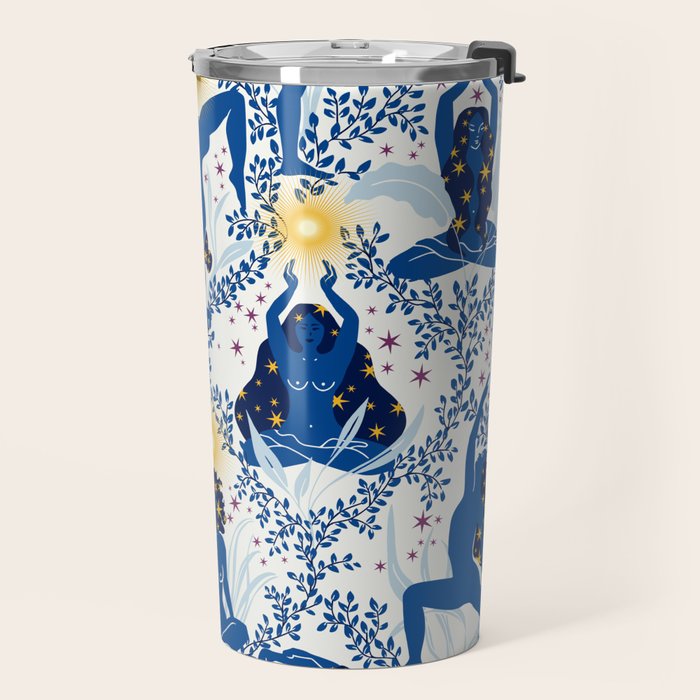 Feel the Cosmic Yoga blue Travel Mug Gallery Image 2