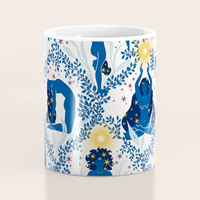Feel the Cosmic Yoga blue Coffee Mug Gallery Image 4