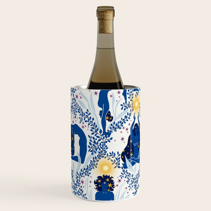 Feel the Cosmic Yoga blue Wine Chiller Gallery Image 1