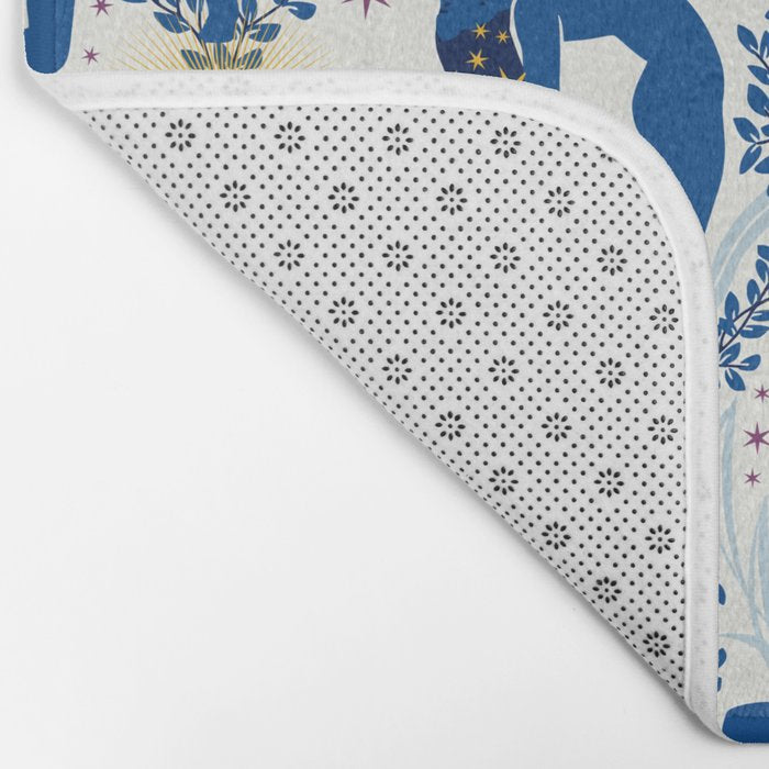 Feel the Cosmic Yoga blue Bath Mat Gallery Image 2