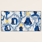 Feel the Cosmic Yoga blue Desk Mat Gallery Image 3