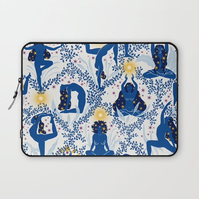Feel the Cosmic Yoga blue Laptop Sleeve Gallery Image 1