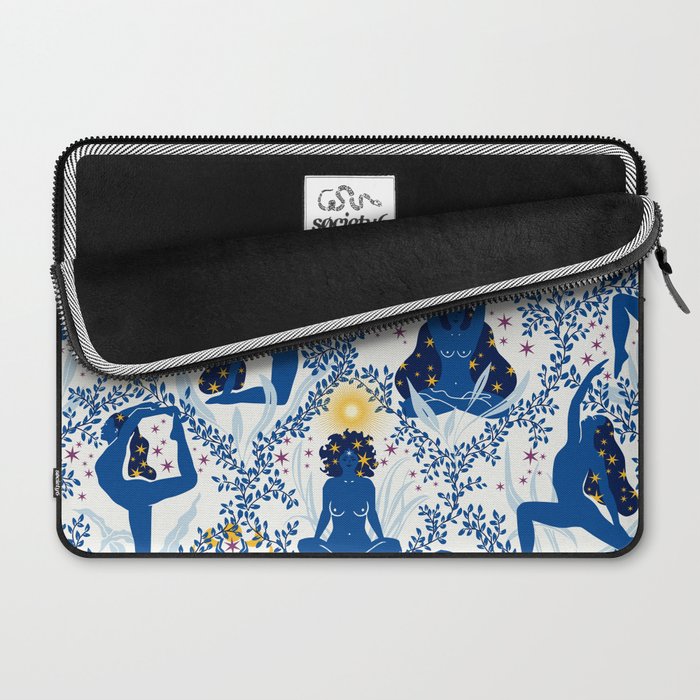 Feel the Cosmic Yoga blue Laptop Sleeve Gallery Image 2