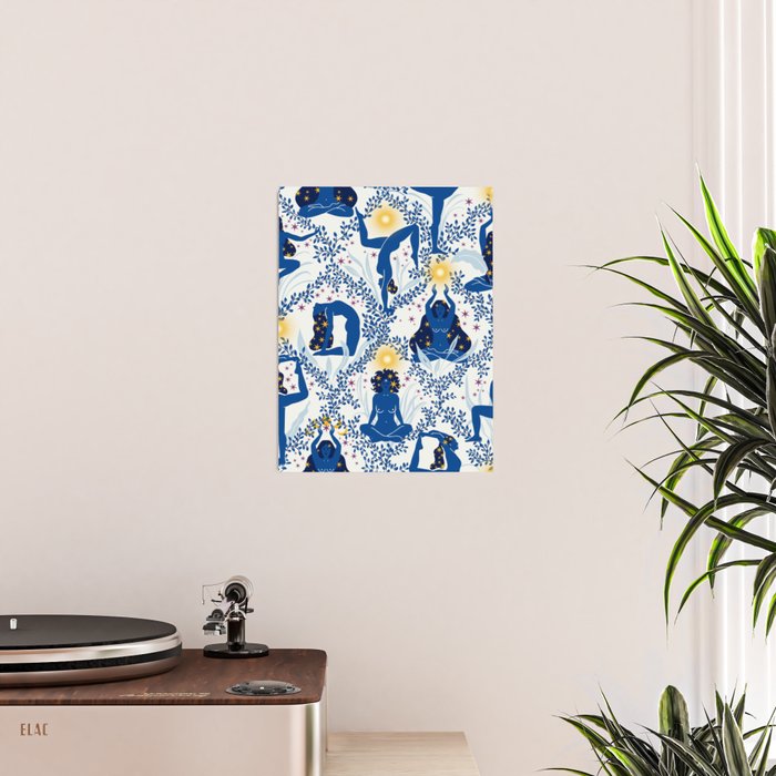 Feel the Cosmic Yoga blue Poster Gallery Image 2