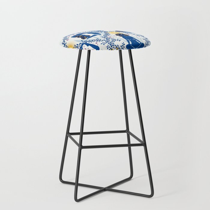 Feel the Cosmic Yoga blue Stool Gallery Image 1