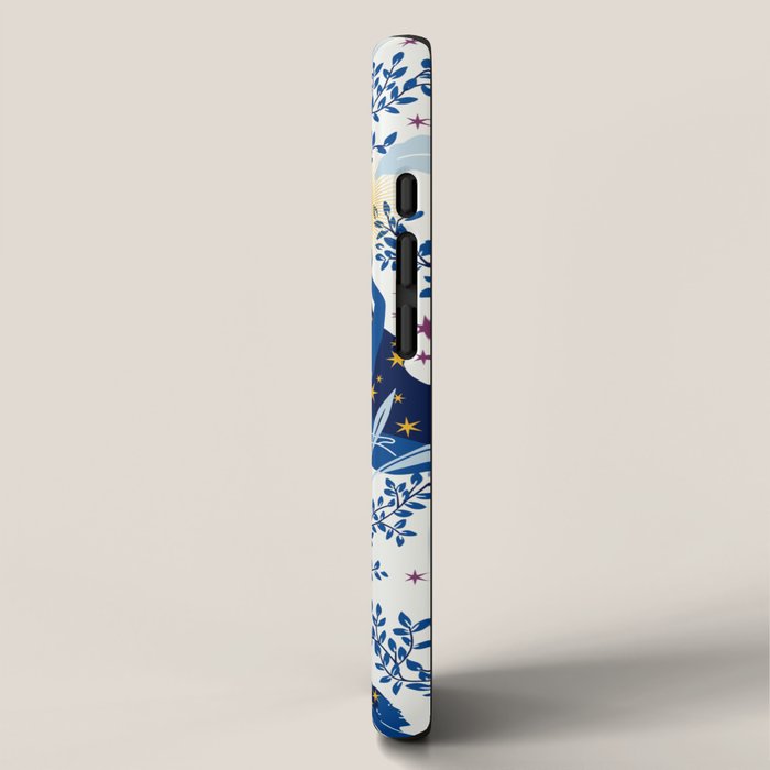 Feel the Cosmic Yoga blue iPhone Case Gallery Image 2