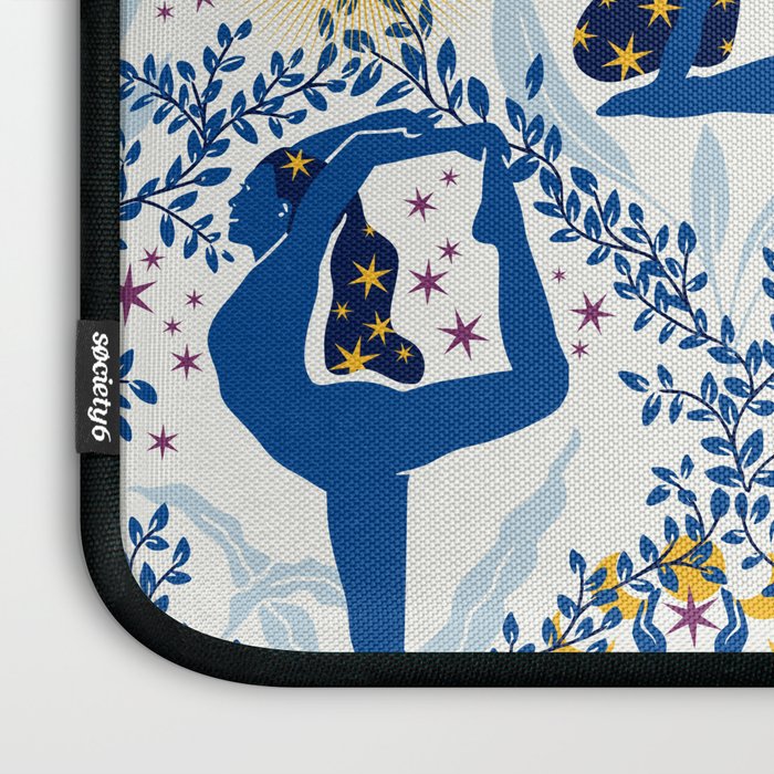 Feel the Cosmic Yoga blue Laptop Sleeve Gallery Image 3