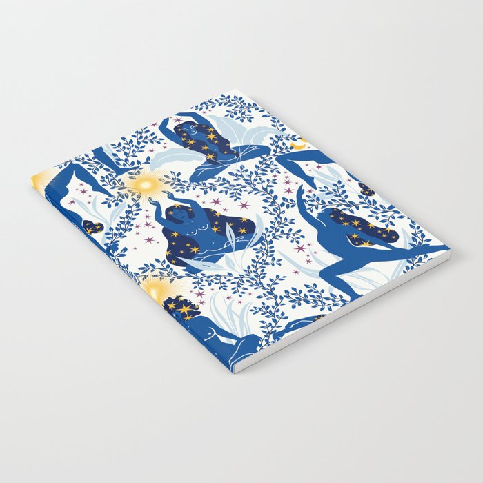 Feel the Cosmic Yoga blue Notebook Gallery Image 1