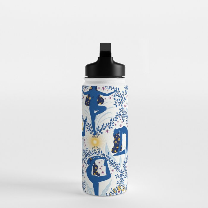 Feel the Cosmic Yoga blue Water Bottle Gallery Image 3