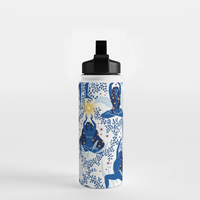 Feel the Cosmic Yoga blue Water Bottle Gallery Image 2