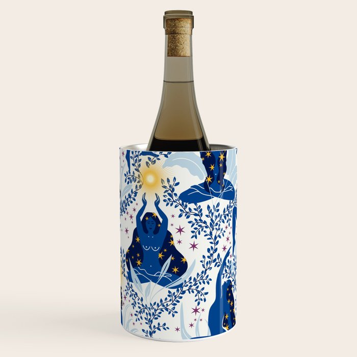 Feel the Cosmic Yoga blue Wine Chiller Gallery Image 3