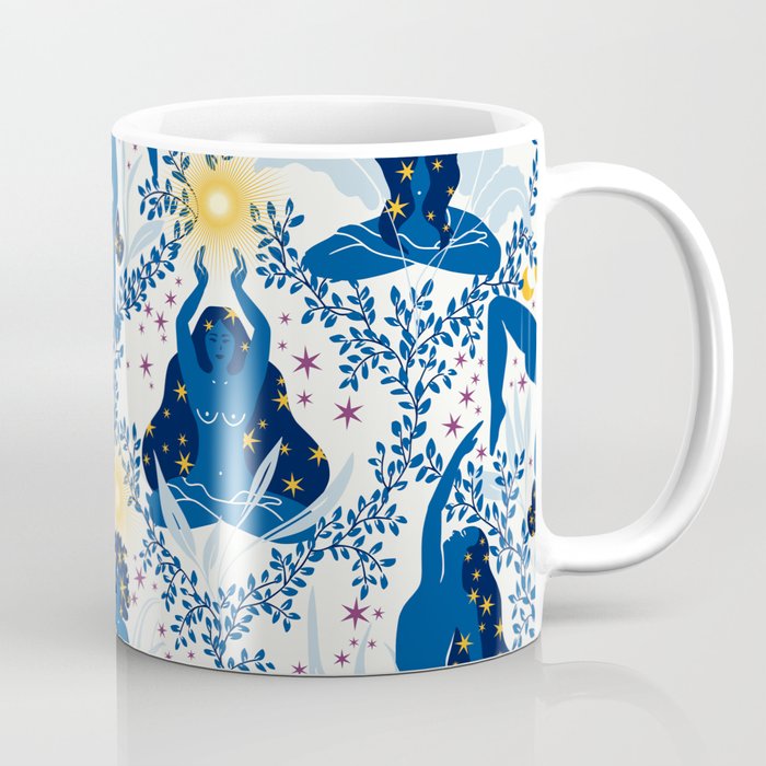 Feel the Cosmic Yoga blue Coffee Mug Gallery Image 1
