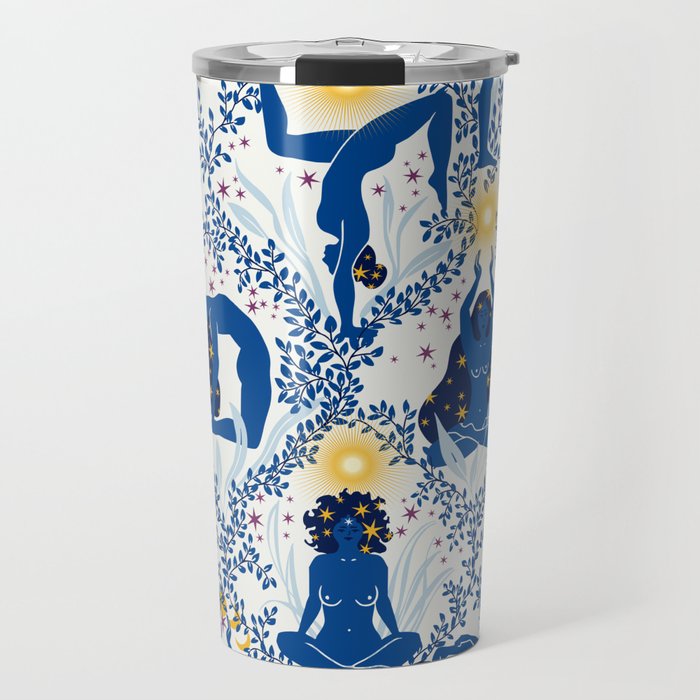 Feel the Cosmic Yoga blue Travel Mug Gallery Image 1
