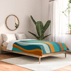 Liquid Stripes in Rust Orange Aqua Turquoise Teal  Comforter Gallery Image 2