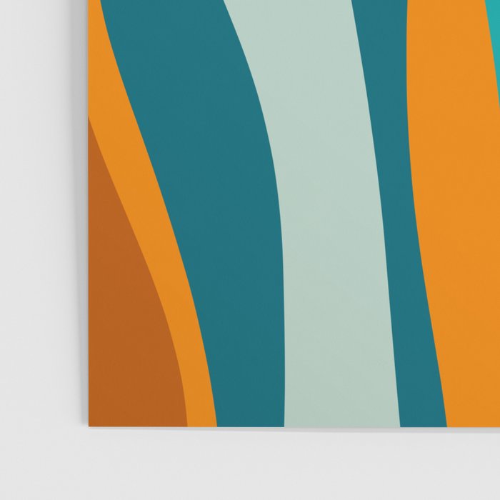 Liquid Stripes in Rust Orange Aqua Turquoise Teal  Poster Gallery Image 3