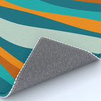 Liquid Stripes in Rust Orange Aqua Turquoise Teal  Rug Gallery Image 4