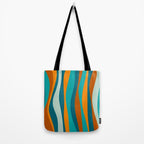 Liquid Stripes in Rust Orange Aqua Turquoise Teal  Tote Bag Gallery Image 2