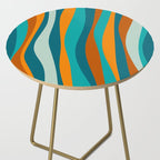 Liquid Stripes in Rust Orange Aqua Turquoise Teal  Side Table Gallery Image 2