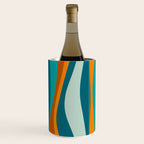Liquid Stripes in Rust Orange Aqua Turquoise Teal  Wine Chiller Gallery Image 2