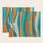 Liquid Stripes in Rust Orange Aqua Turquoise Teal  Placemat Gallery Image 1