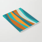 Liquid Stripes in Rust Orange Aqua Turquoise Teal  Notebook Gallery Image 2