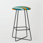 Liquid Stripes in Rust Orange Aqua Turquoise Teal  Stool Gallery Image 1