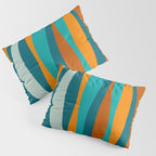 Liquid Stripes in Rust Orange Aqua Turquoise Teal  Pillow Sham Gallery Image 3