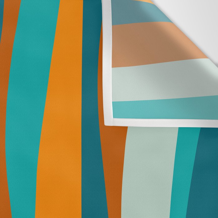 Liquid Stripes in Rust Orange Aqua Turquoise Teal  Wall Tapestry Gallery Image 3