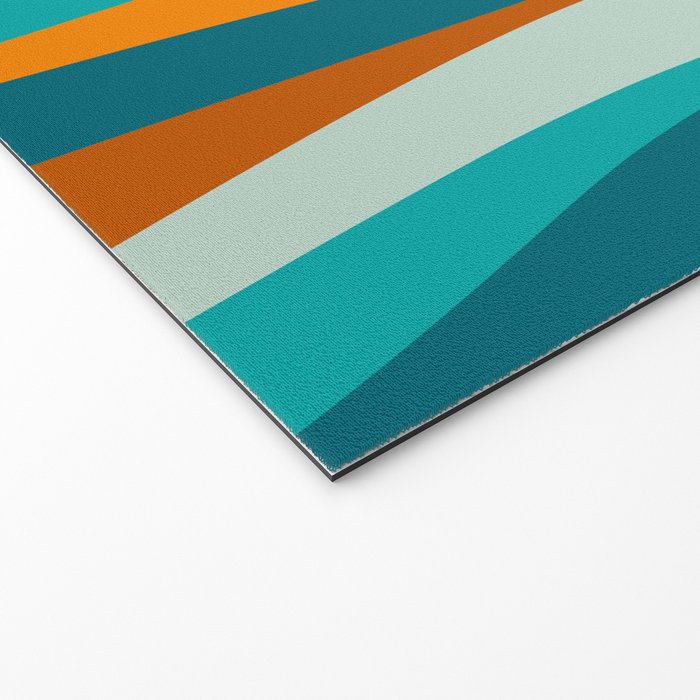 Liquid Stripes in Rust Orange Aqua Turquoise Teal  Welcome Mat Gallery Image 2
