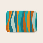 Liquid Stripes in Rust Orange Aqua Turquoise Teal  Bath Mat Gallery Image 1