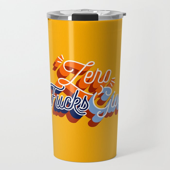 Zero F*cks Given - Yellow & Blue Palette Travel Mug Gallery Image 1