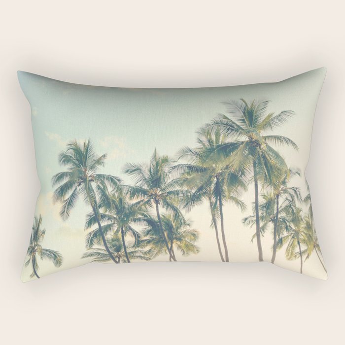 Tropical Skies - Palm Trees, Beach Photography Rectangular Pillow Gallery Image 2