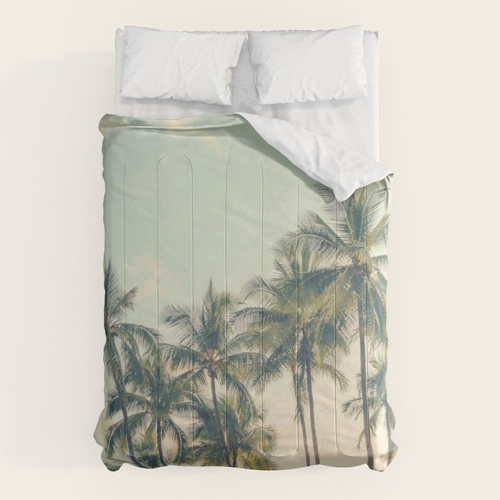 Tropical Skies - Palm Trees, Beach Photography Comforter Gallery Image 6