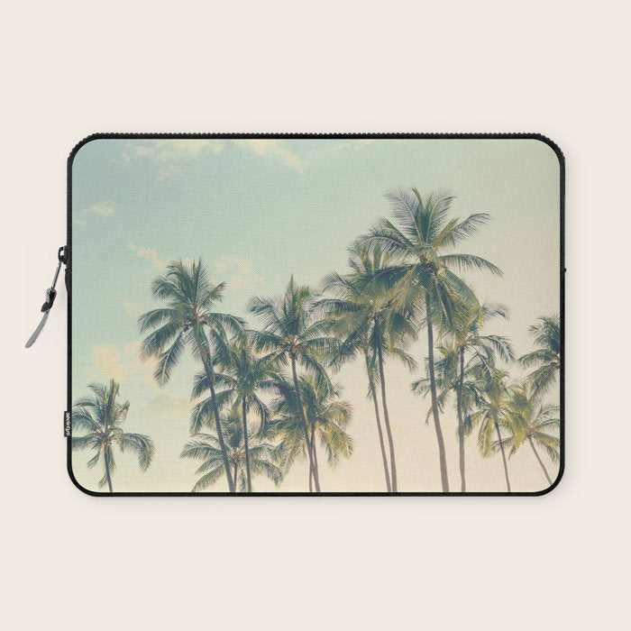 Tropical Skies - Palm Trees, Beach Photography Laptop Sleeve Gallery Image 1