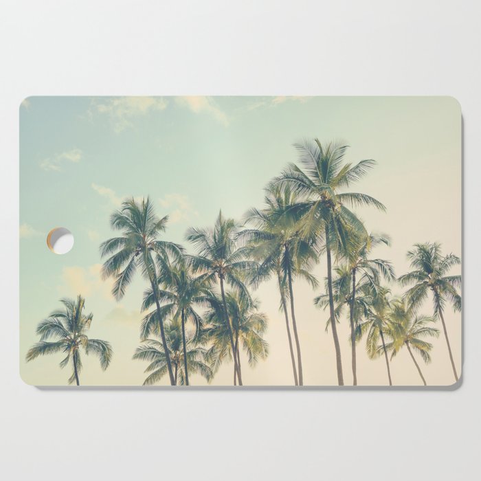 Tropical Skies - Palm Trees, Beach Photography Cutting Board Gallery Image 1