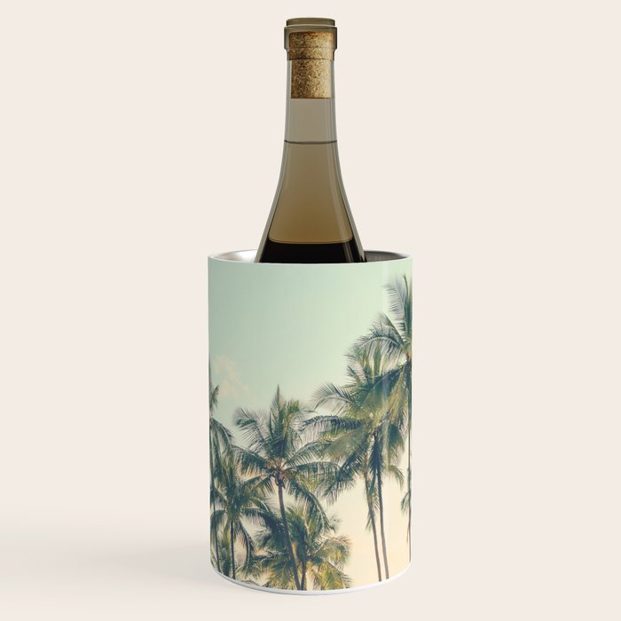 Tropical Skies - Palm Trees, Beach Photography Wine Chiller Gallery Image 1