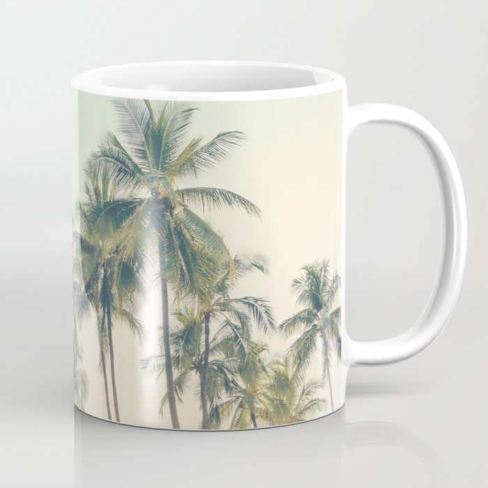 Tropical Skies - Palm Trees, Beach Photography Coffee Mug Gallery Image 1