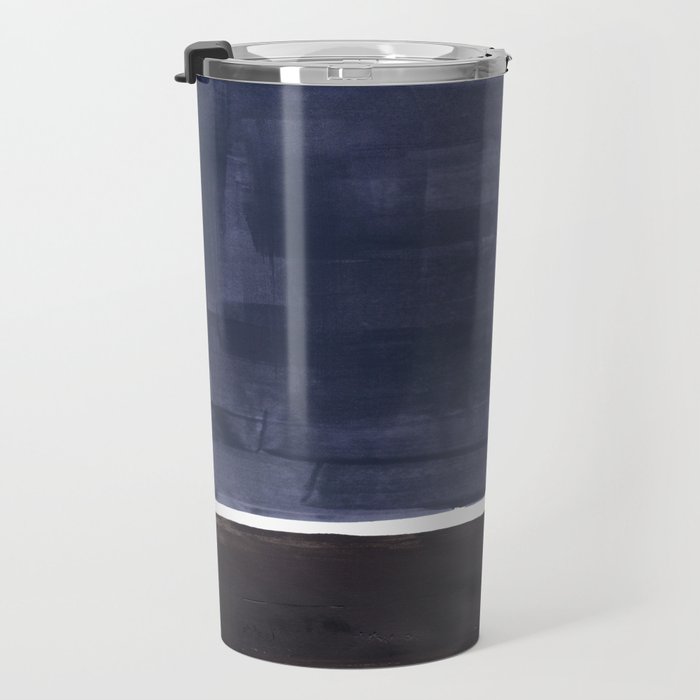 Navy Black Rothko Fun Colorful Mid Century Modern Abstract Painting Shapes Pattern Travel Mug Gallery Image 3