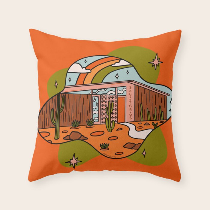 Sagittarius Mid Century House Throw Pillow Gallery Image 1