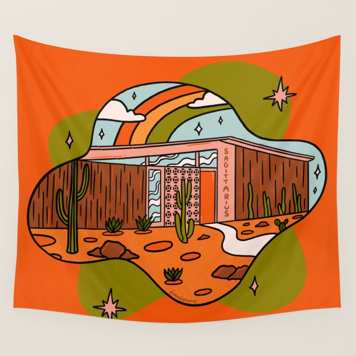 Sagittarius Mid Century House Wall Tapestry Gallery Image 1