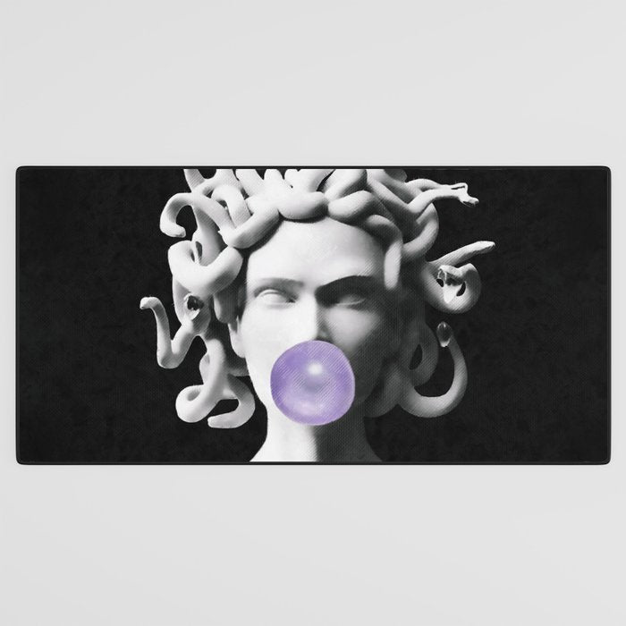 Medusa blowing purple bubblegum bubble Canvas Print Desk Mat Gallery Image 3