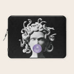Medusa blowing purple bubblegum bubble Canvas Print Laptop Sleeve Gallery Image 1