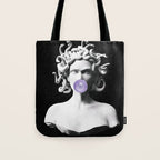 Medusa blowing purple bubblegum bubble Canvas Print Tote Bag Gallery Image 1