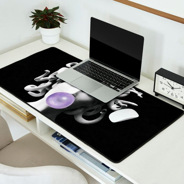 Medusa blowing purple bubblegum bubble Canvas Print Desk Mat Gallery Image 2