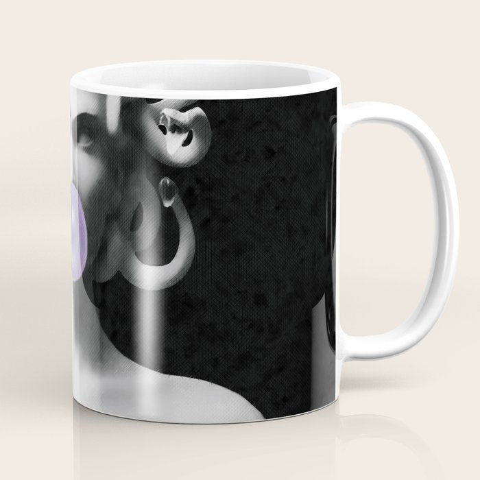 Medusa blowing purple bubblegum bubble Canvas Print Coffee Mug Gallery Image 1