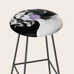 Medusa blowing purple bubblegum bubble Canvas Print Stool Gallery Image 2